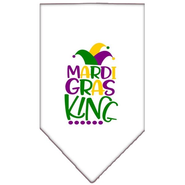 Mirage Pet Products Mardi Gras King Screen Print Mardi Gras BandanaWhite Large 66-449 LGWT